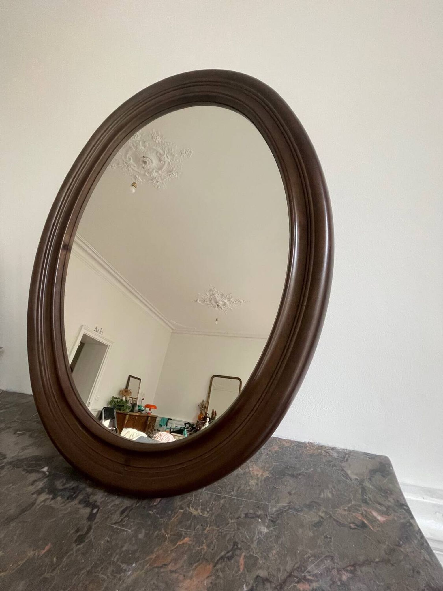 Syla vintage oval mirror