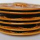 6 oyster plates majolica barbotine Longchamp