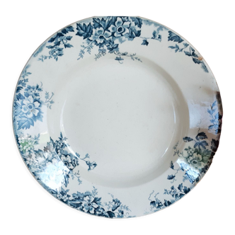 Assiette creuse en faience de Saint Amand et Hamage  , Terre de fer , modèle Marie Louise