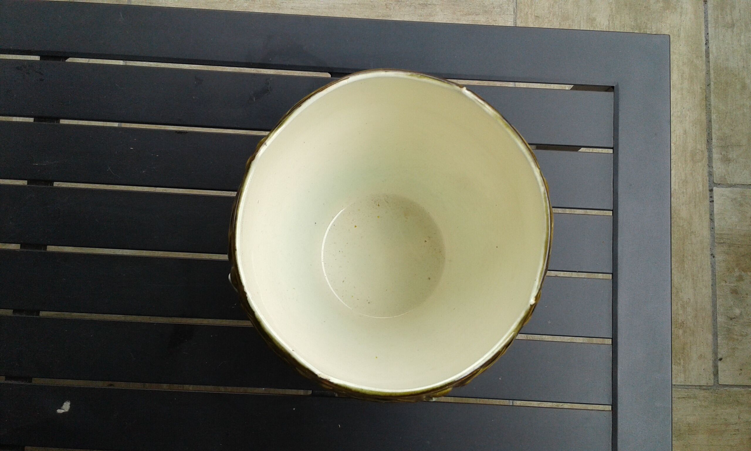 Barbotine pot cache Art Nouveau