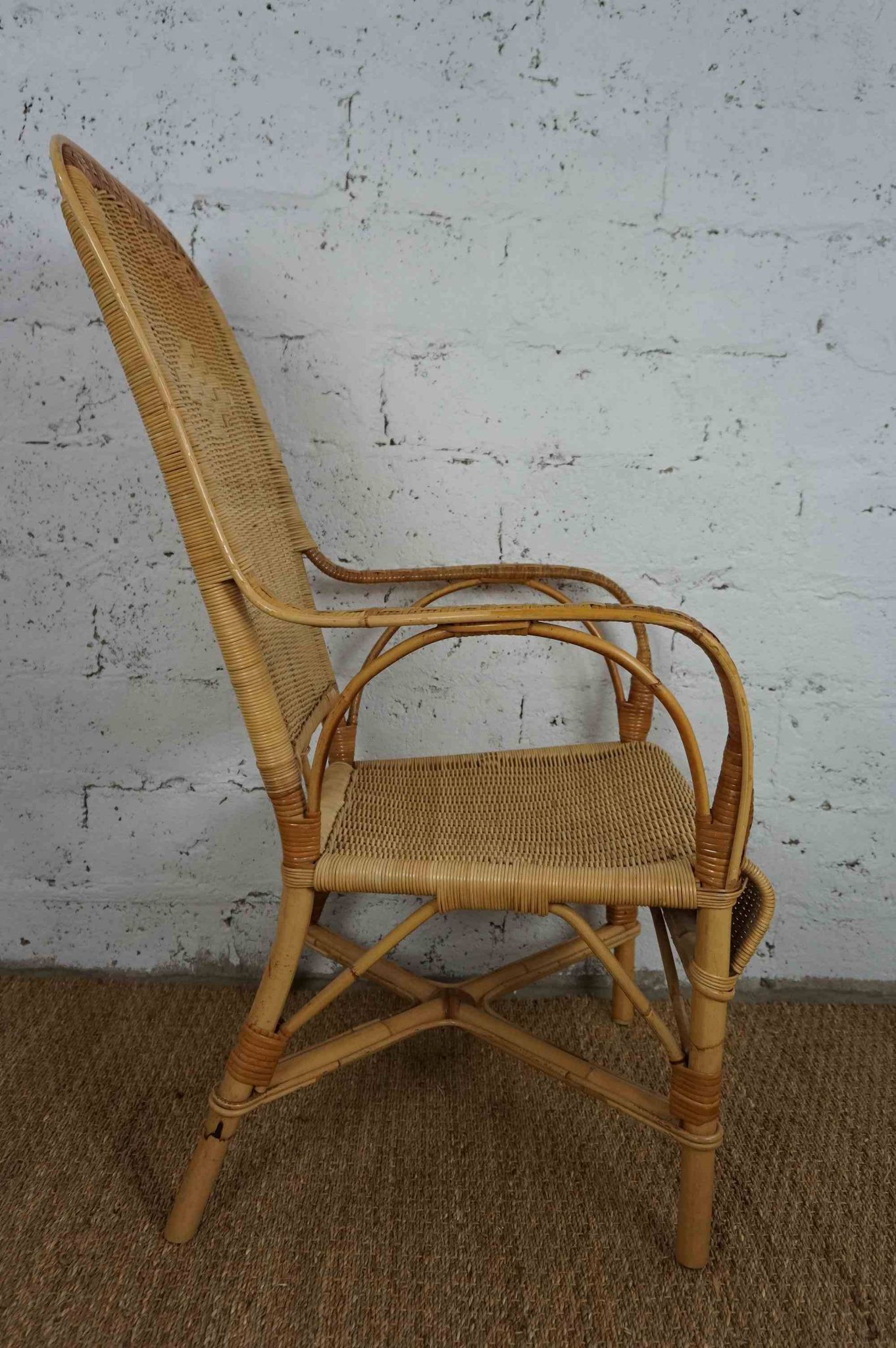 Fauteuil en rotin années 1950