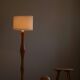 Modern sculptural Scandinavian floor lamp in solid pine, 1970s.