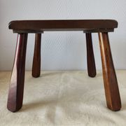 Wooden stool in Scandinavian style, handcrafted, circa 1960.