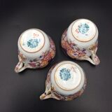 3 porcelain coffee cups sarreguemines decor minton n°215