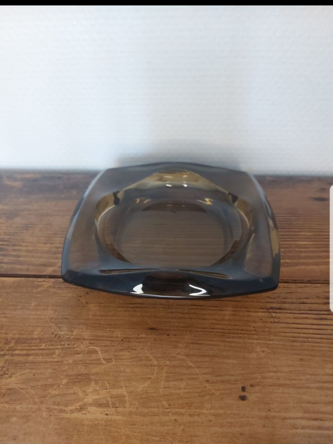 Black glass ashtray