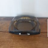 Black glass ashtray