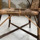 Popular rope, wicker and wood chair