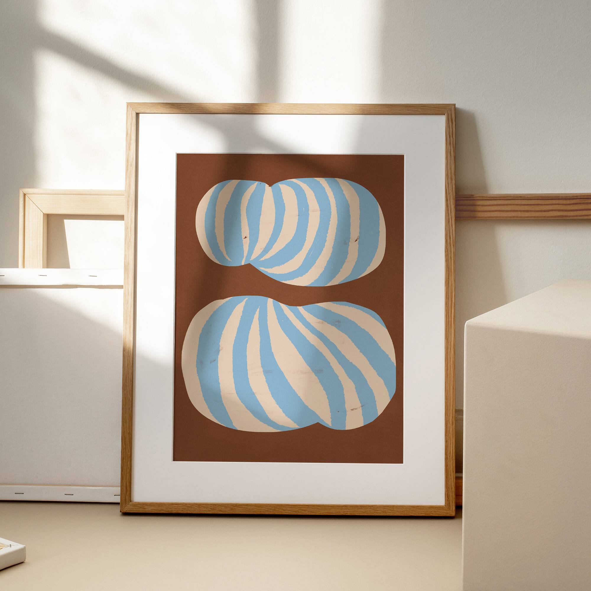 Impression giclée à rayures abstraites, 50x70cm