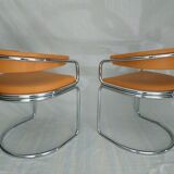 Pair of chairs in chrome tubular 1970