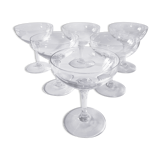 Engraved glass champagne cups