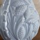 Blue opaline vase decorated with foliage and pine cones, 1930