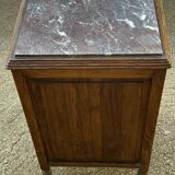Art Deco period bedside table in carved wood and marble