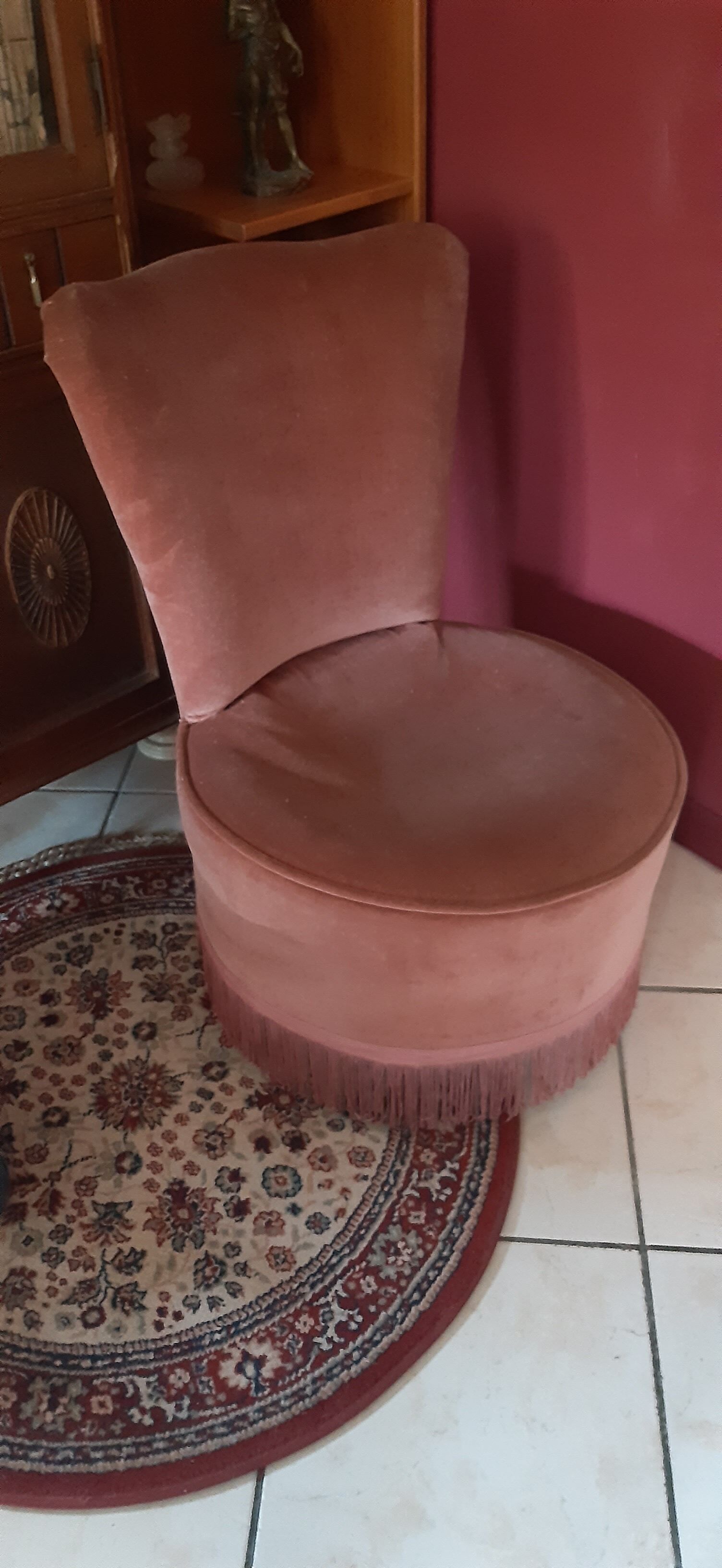 Antique velvet armchair