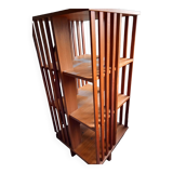 70s teak veneered rotating shelf