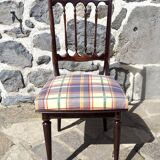 Set of 6 chairs in lacquered wood and fabric