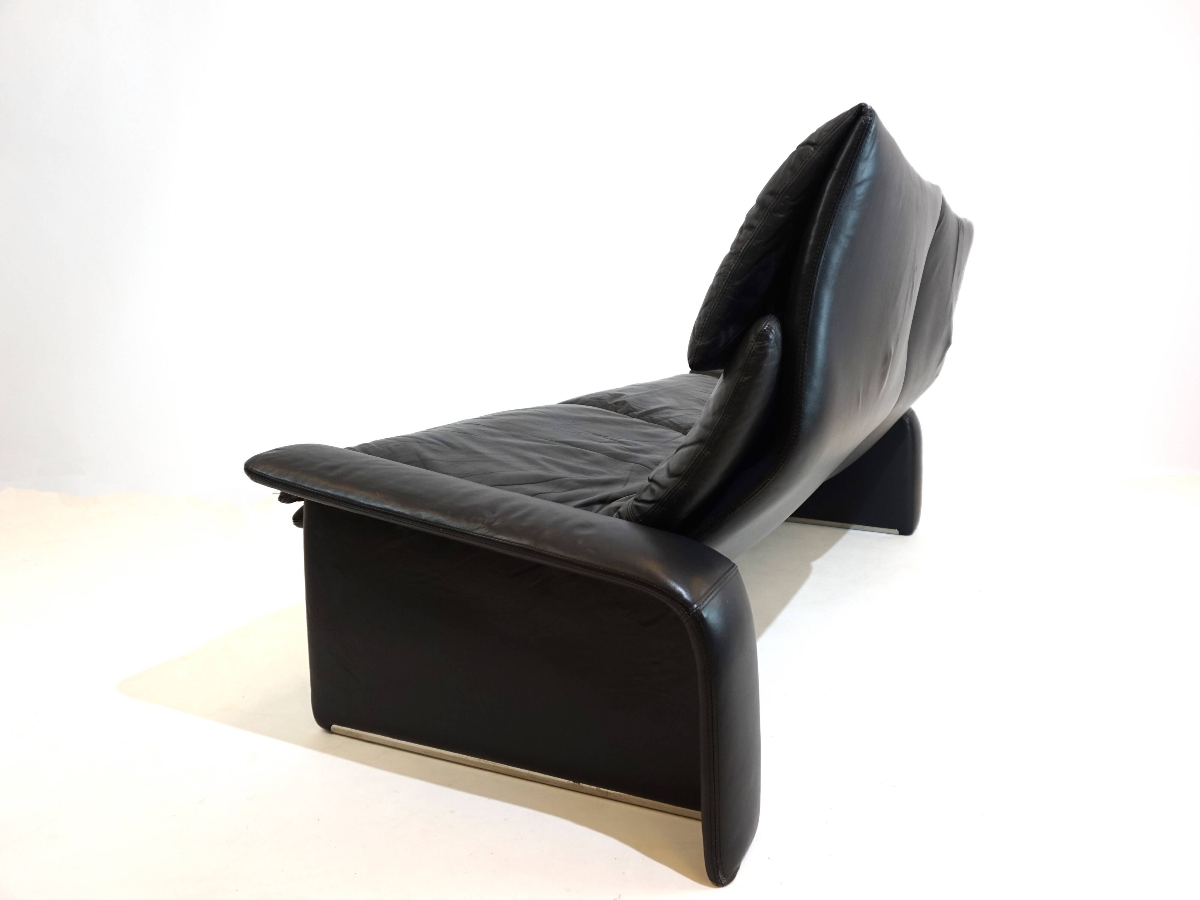 Canapé 2 places en cuir Saporiti Italia par Giovanni Offredi