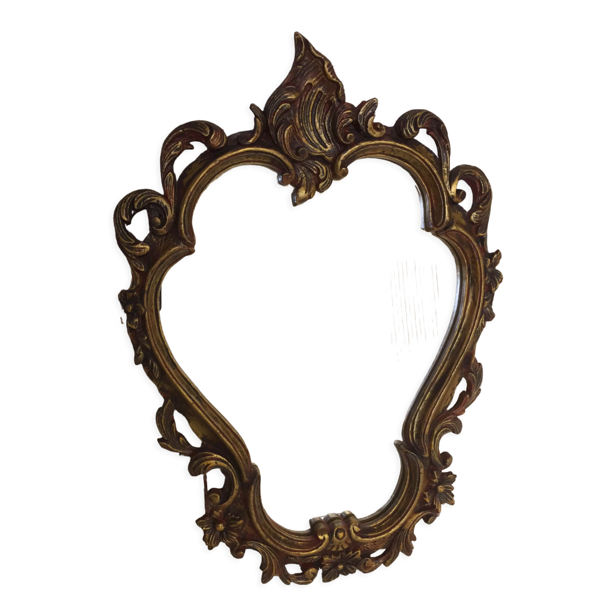 Old mirror Louis XV rocaille style, 48x33 cm