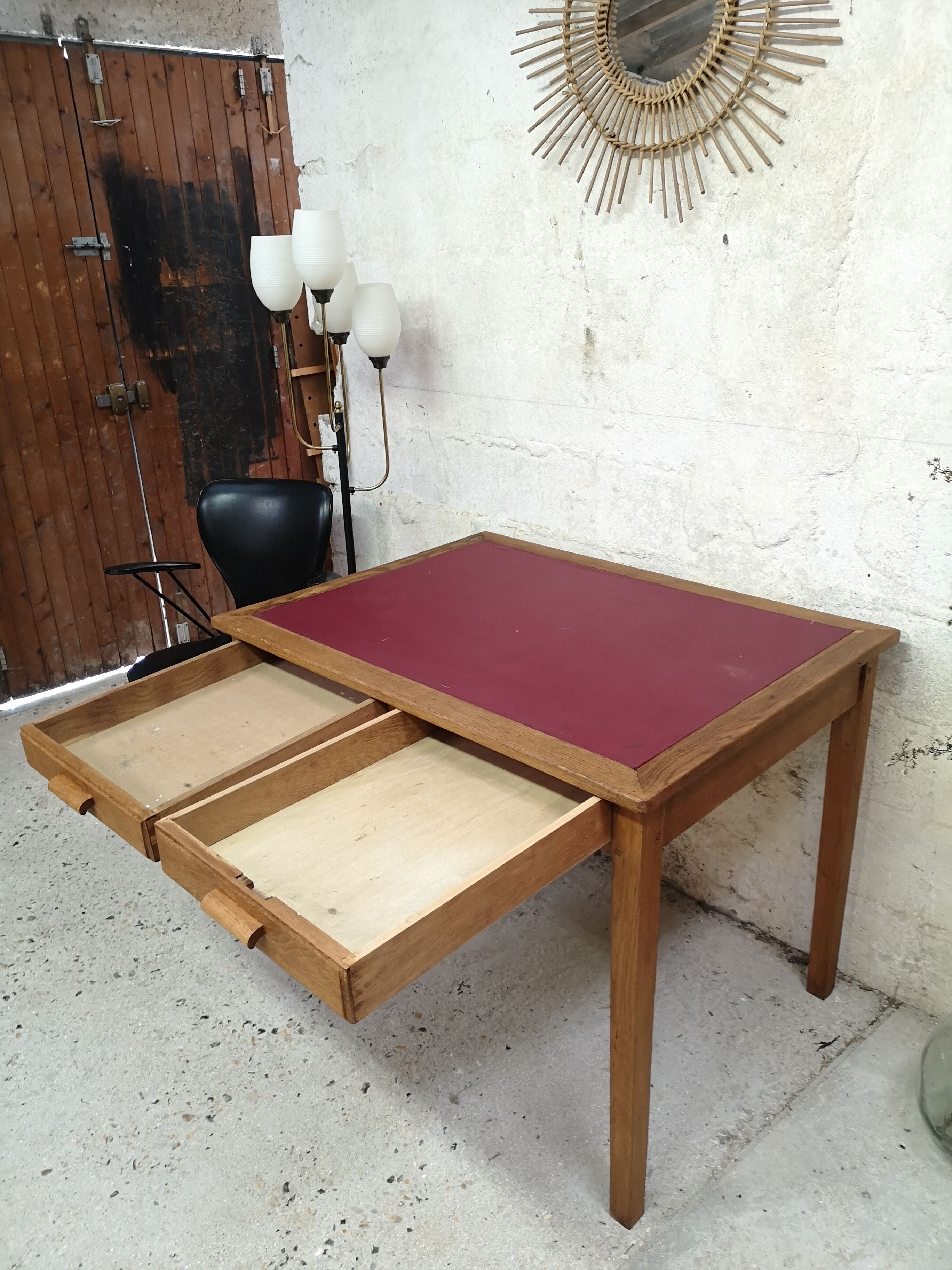 Flat office administration patina 1950 oak