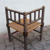 Off-white oak corner armchair