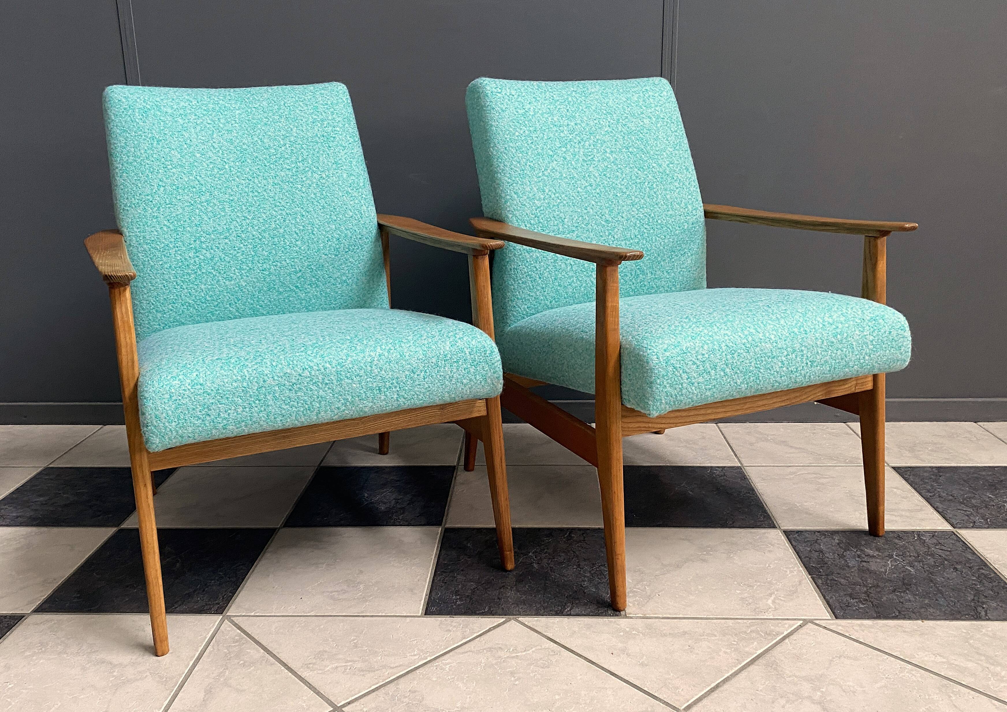 Pair of Green arm chairs 1960s