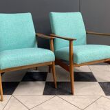 Pair of Green arm chairs 1960s