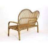 Small Italian rattan sofa from the 60s.