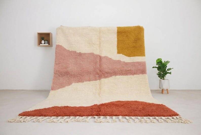 Handmade traditional pure wool rug size 2/3 m