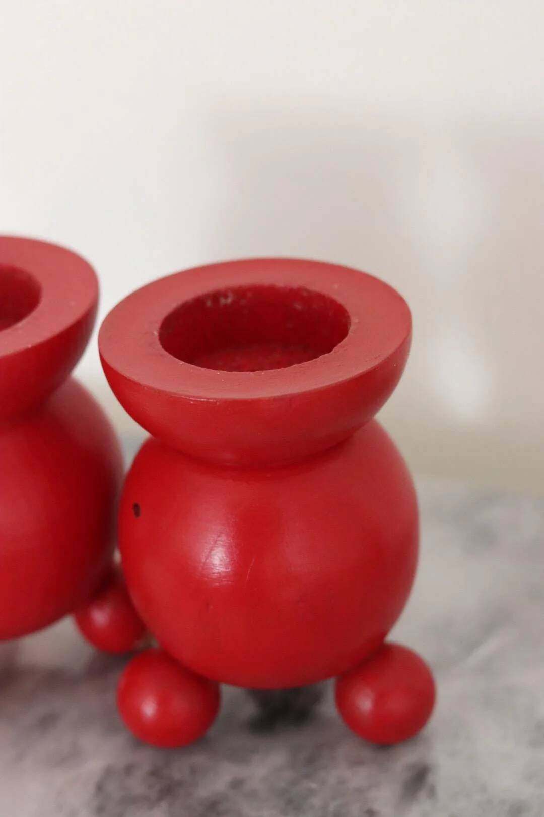 Paire de porte-bougies en forme de boule Dala suédoise