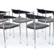 6 chaises chrome et cuir années 70