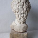 David's head in plaster on signed marble base - Perfect condition