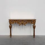 20th Century Italian Baroque style gilded and carved wall console