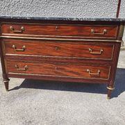 Louis xvi mahogany chest of drawers with 3 drawers from the 19th century