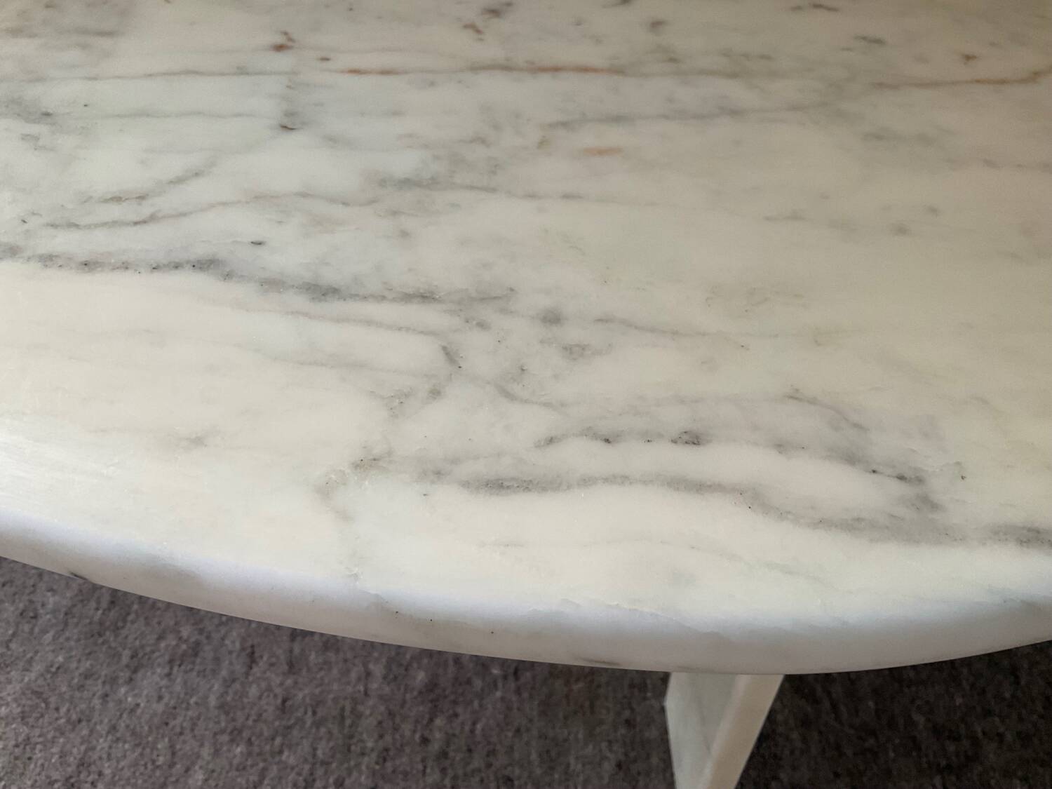 Vintage Carrara marble coffee table