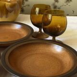 Ensemble de 6 assiettes creuses Meylan en grès – Faïence de St Amand, fait main