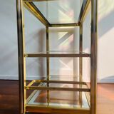 Vintage brass and glass bar cart, 1980