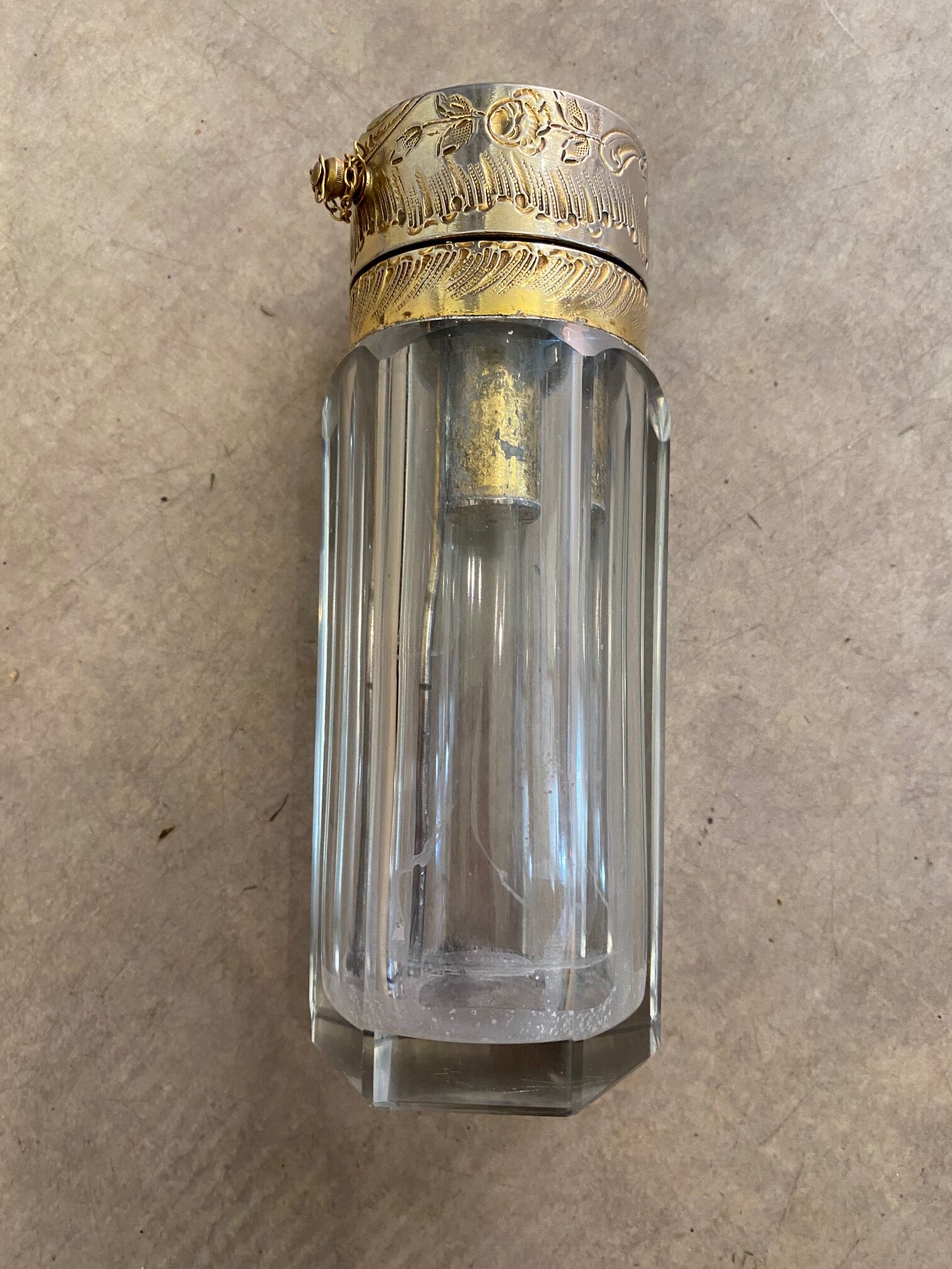 Old piston vaporizer crystal perfume atomizer baccarat late nineteenth century