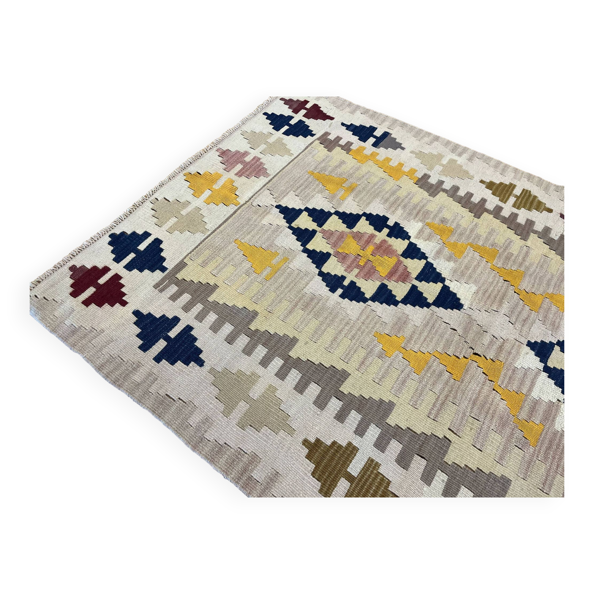 Tapis Kilim Vintage Pastel Fait Main