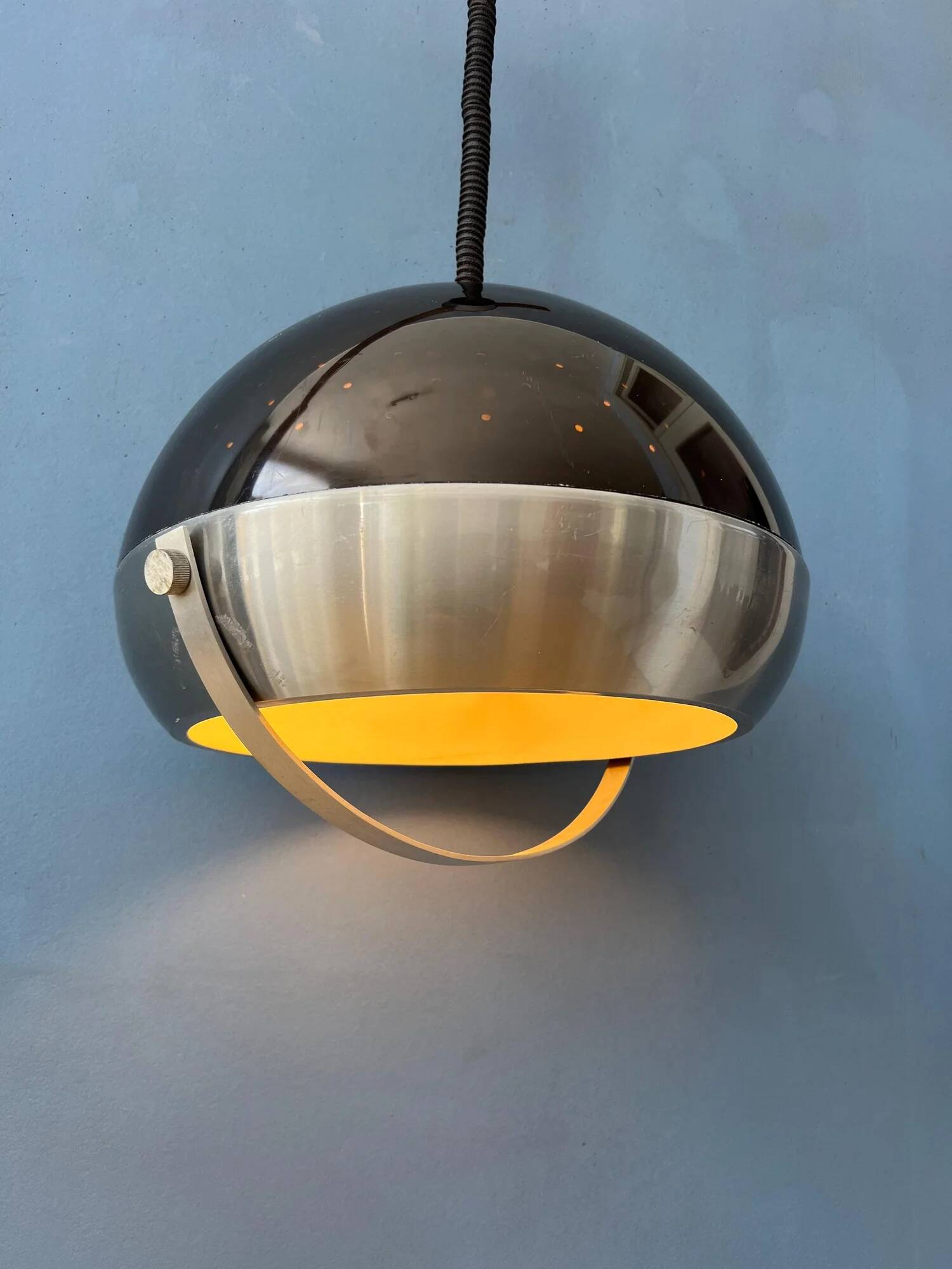 Mid-century Lakro space age dome pendant lamp