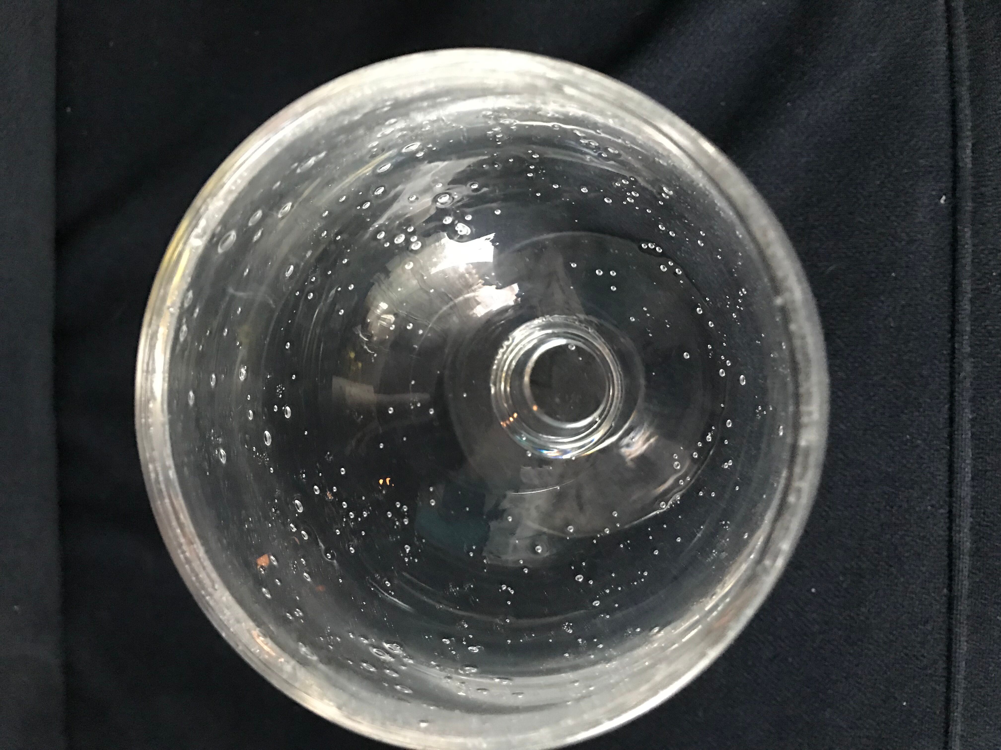 Lot 24 old crystalline glasses blown and bubbled 2 different sizes