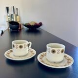 2 Tasses à PDJ avec sous-tasse Apilco an'. 80