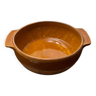 Large and old glazed ceramic dish