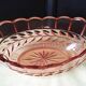 Pink molded pressed glass fruit basket centerpiece