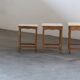 Vintage 1970s set of 3 Nesting / Stacking Oak Tables, style of Henning Kjær