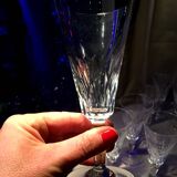 Suite of 16 champagne flutes in baccarat crystal carcassonne model