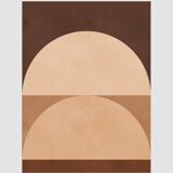 Set of 4 geometric arts in brown tones