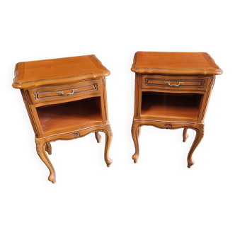 Pair of Louis XV style cherry bedside table