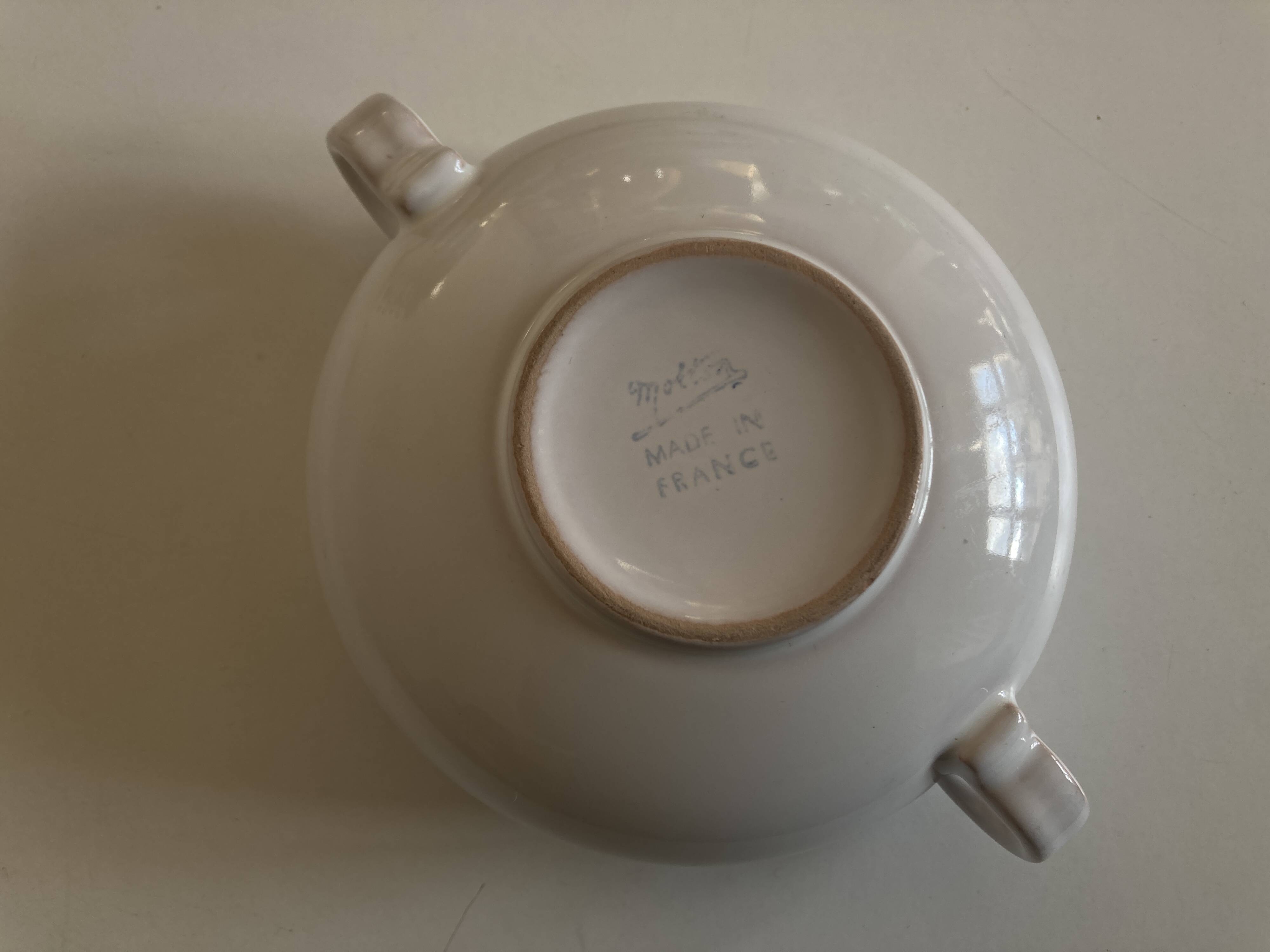 Set of 10 hollow Festons ear bowls by Pierre Motton for Gien 1970