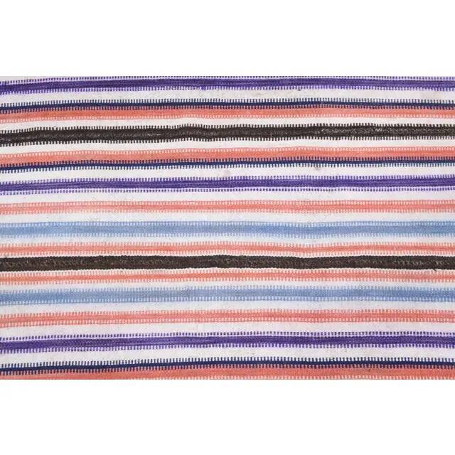 Vintage Turkish Oushak Handmade Wool Cotton Pink Kilim Area Rug 137x219