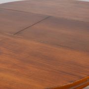 Round table in wood and brass vintage 1960s design luciano frigerio
