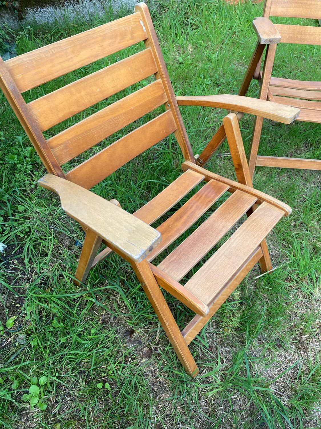 Fauteuils jardins pliants en bois